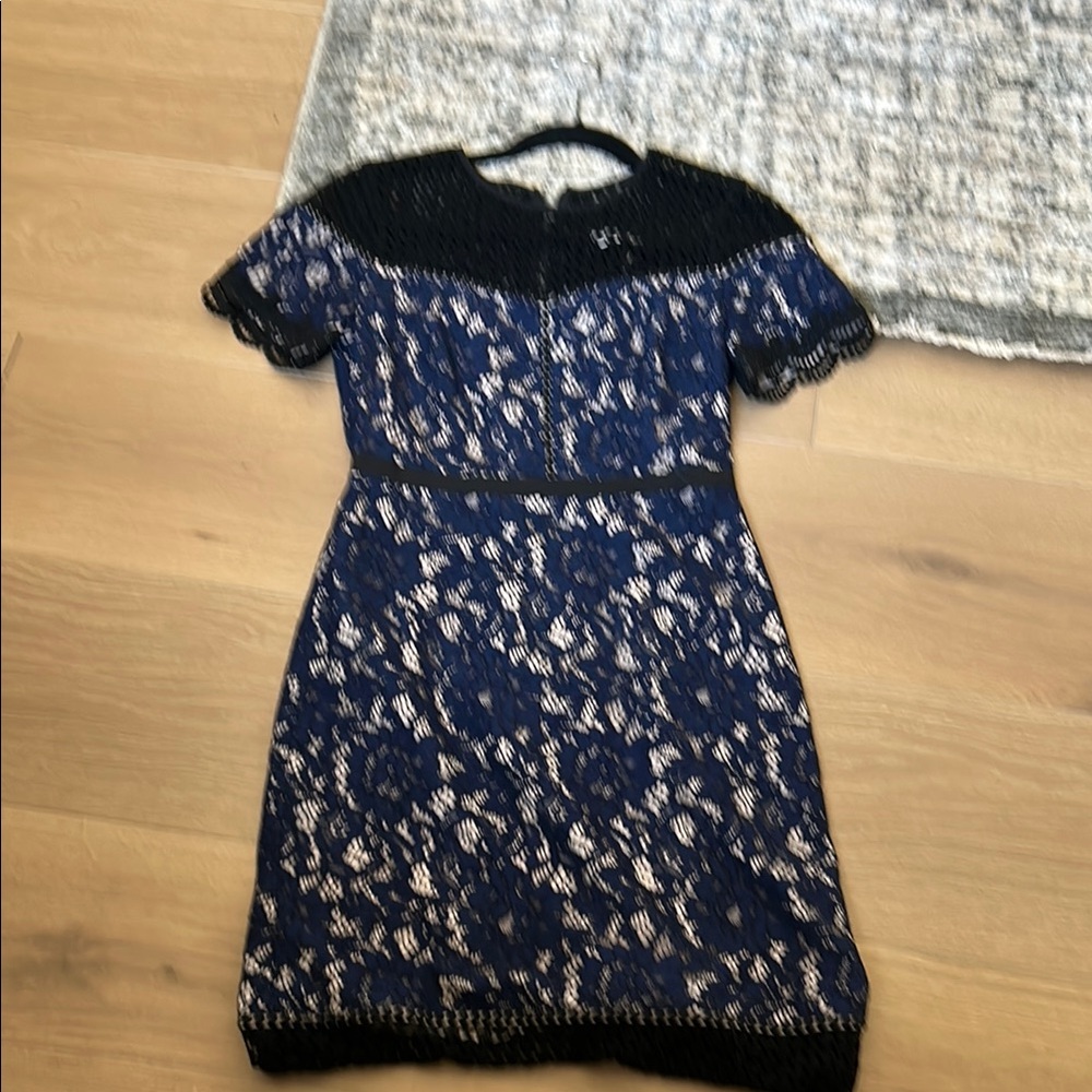 Elegant Blue and Black Lace Dress club Monaco brand new with tags